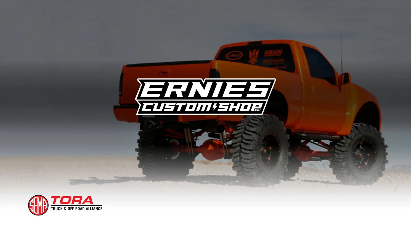SEMA's TORA member spotlight artwork for Ernie's Custom Shop